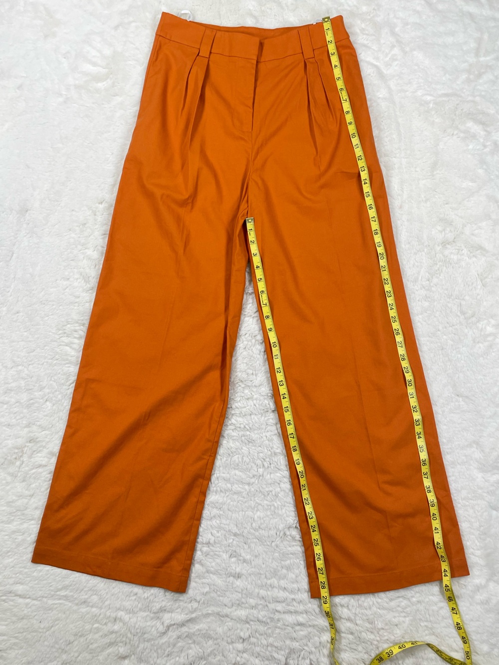 Commense Terracotta Wide-Leg Linen Vest & Trousers Set Size Large - Picture 9 of 12